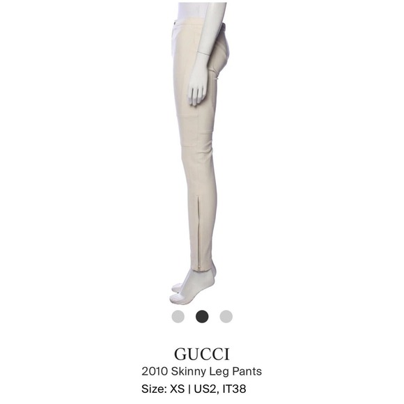Gucci 2010 Skinny Leg Pants Beige 38 uS2 XS Mid Rise GUC1013089 - Picture 2 of 13